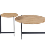 Set van 2 Salontafels 'Pola' Decor Oude eik