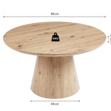 Salontafel 'Lukas' 80 cm Decor Oude eik