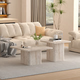 Set van 2 Salontafels 'Bobby' Decor travertin Beige