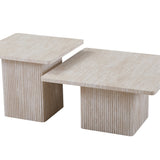 Set van 2 Salontafels 'Bobby' Decor travertin Beige