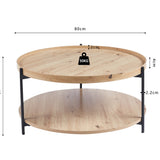 Salontafel 'Dalina' 80 cm Decor Oude eik