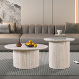 Salontafel 'Lagos' 50 cm Rond Decor Travertin Beige