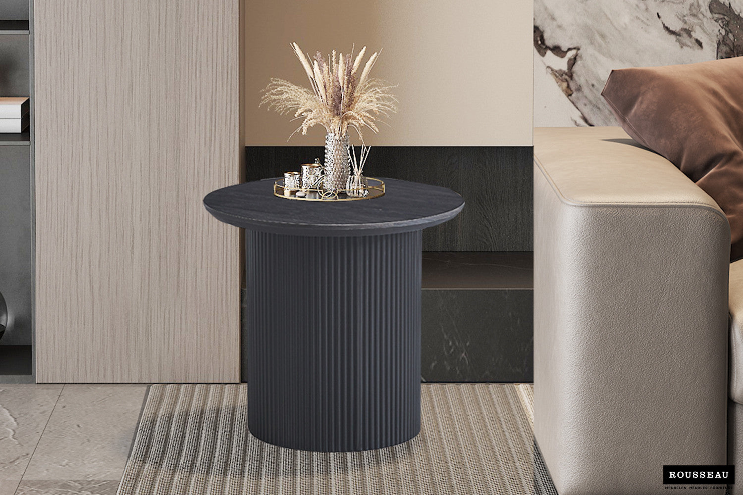 Salontafel 'Lagos' 50 cm Rond Decor Donkerbruin