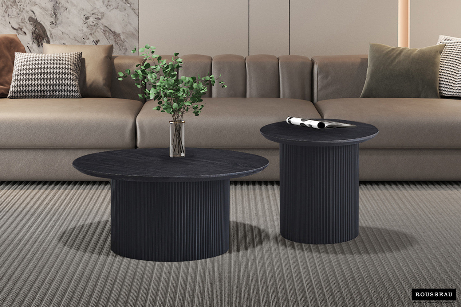 Salontafel 'Lagos' 50 cm Rond Decor Donkerbruin