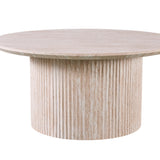 Salontafel 'Lagos' 80 cm Rond Decor Travertin Beige