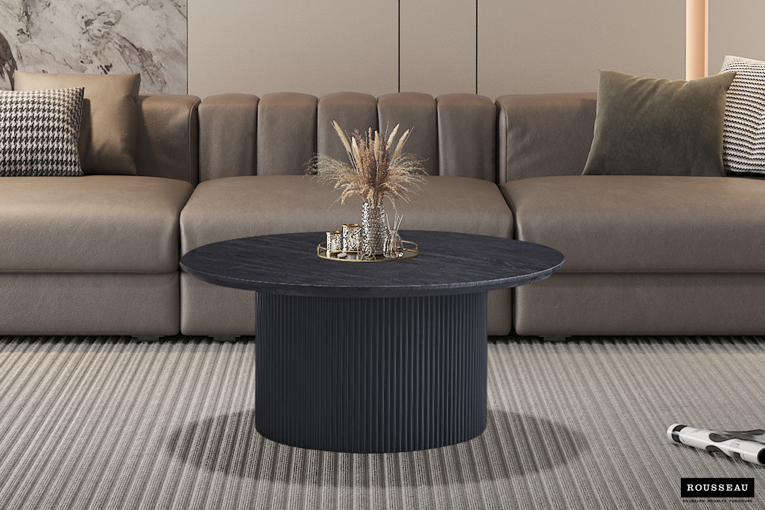Salontafel 'Lagos' 80 cm Rond Decor Donkerbruin