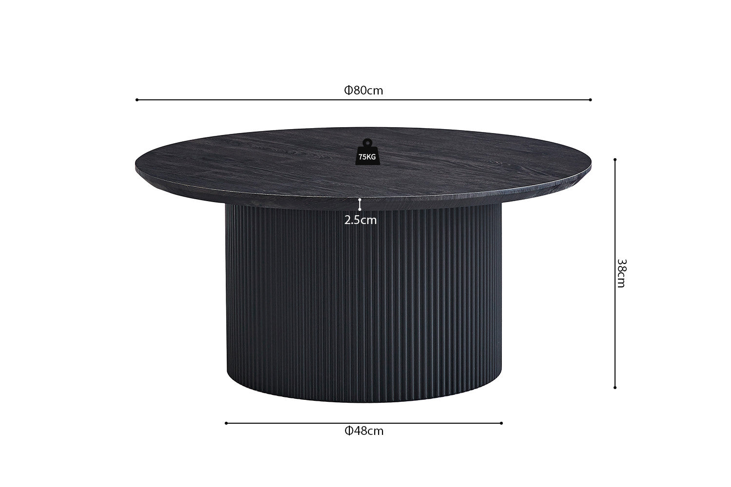 Salontafel 'Lagos' 80 cm Rond Decor Donkerbruin