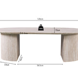 Salontafel 'Lagos' 120 cm Ovaal Decor Travertin Beige