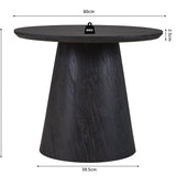 Bijzetttafel 'Miklos' 60 cm Rond Decor Donkerbruin