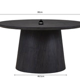Salontafel 'Miklos' 80 cm Rond Decor Donkerbruin
