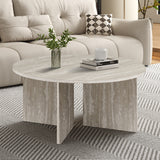 Salontafel 'Drasir' Rond Decor Travertin Grijs