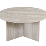 Salontafel 'Drasir' Rond Decor Travertin Grijs