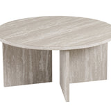 Salontafel 'Drasir' Rond Decor Travertin Grijs