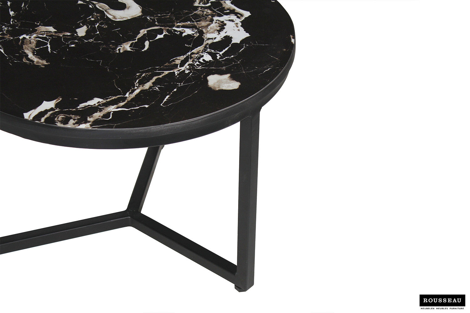 SALE - Salontafel 'Ravenna' 2-delig Steen Marmerlook Zwart