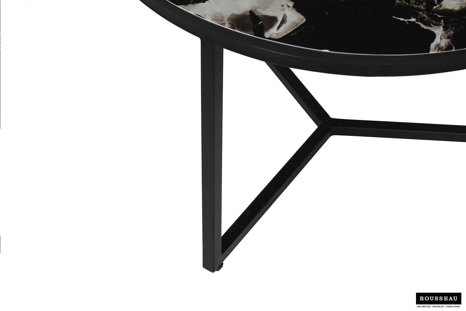 SALE - Salontafel 'Ravenna' 2-delig Steen Marmerlook Zwart