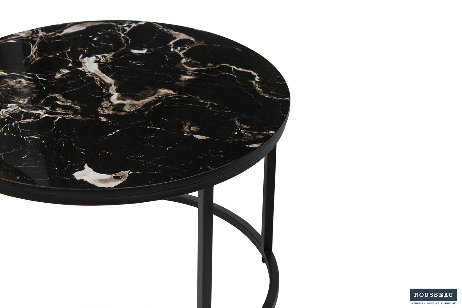 SALE - Salontafel 'Nazaro' 2-delig Composiet Marmer Zwart