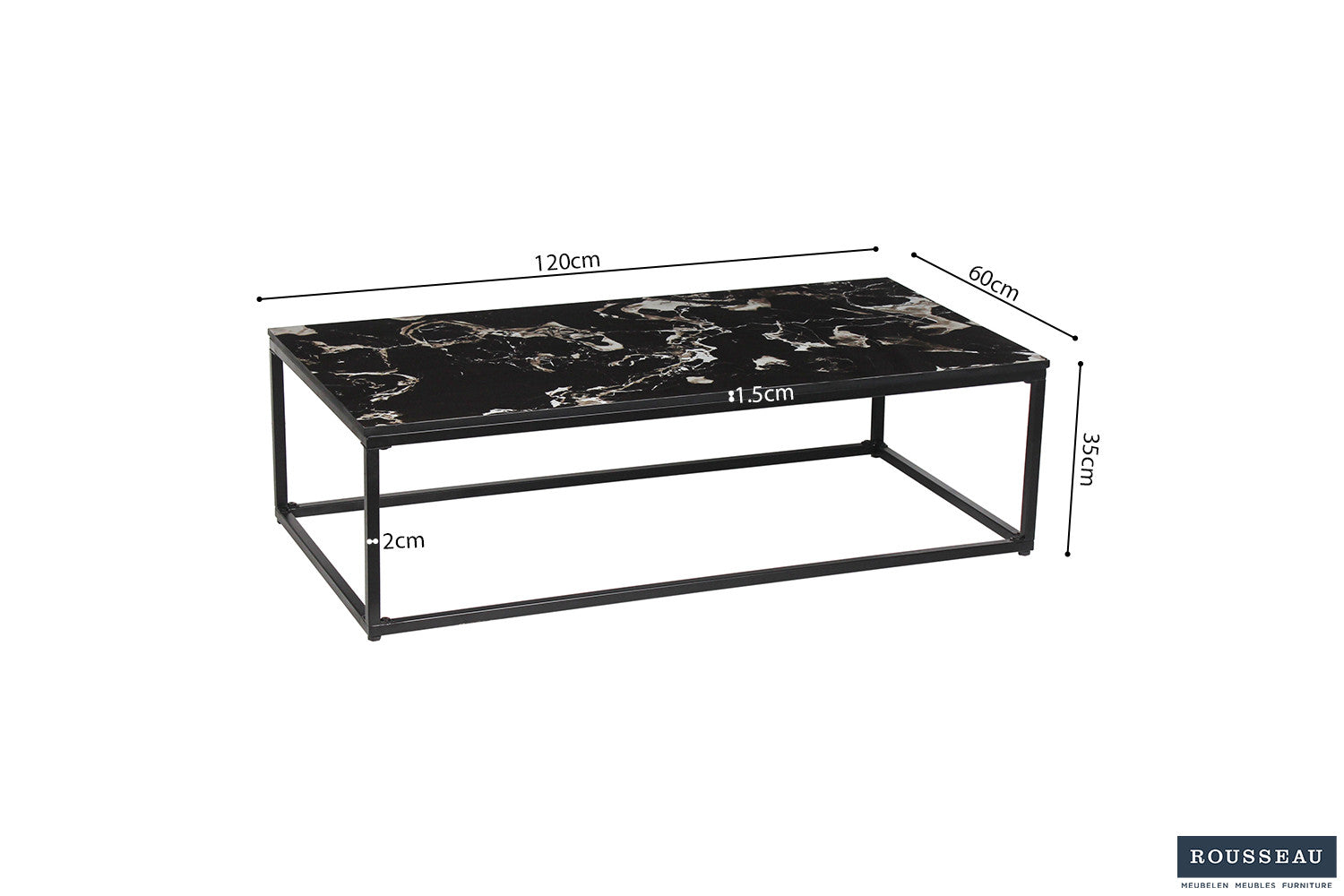 SALE - Salontafel 'Livorno' Composiet Marmer Zwart