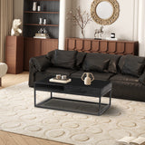 Salontafel 'Madeira' met lade Mango hout zwart