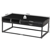 Salontafel 'Madeira' met lade Mango hout zwart