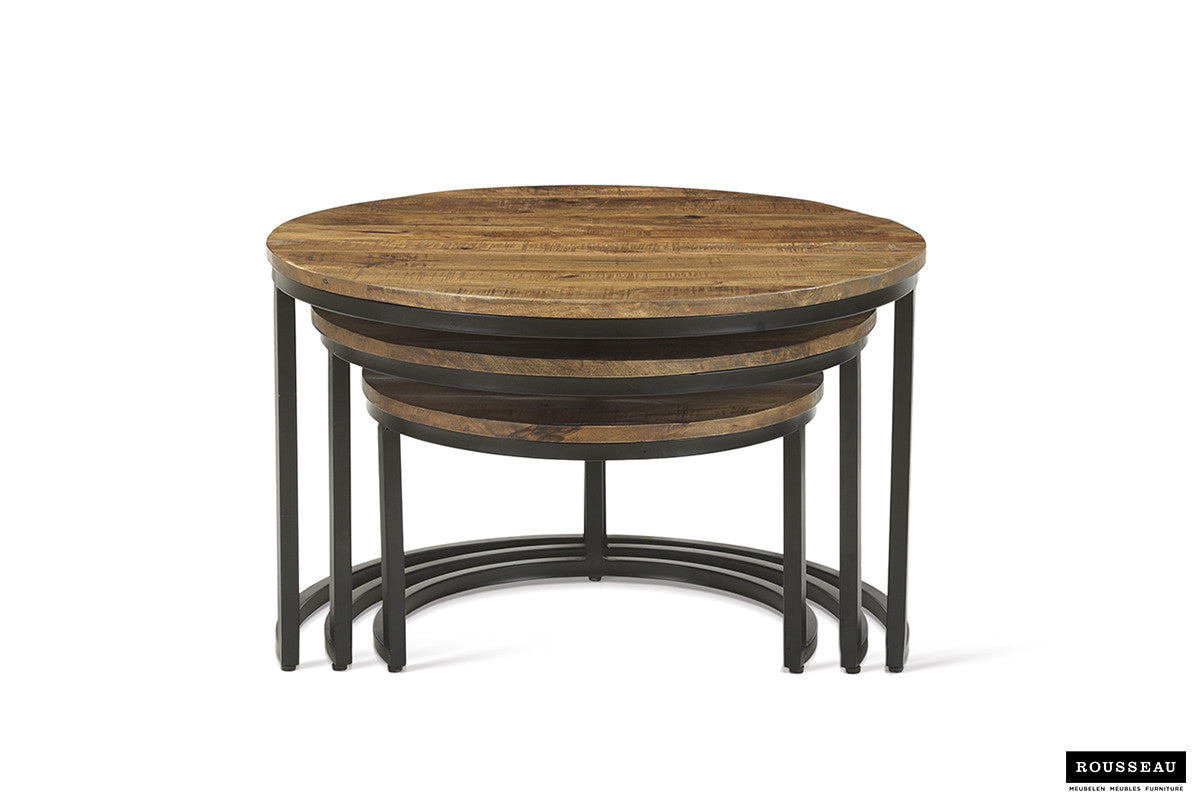 Salontafel 'Arnod' 3-delig Mangohout