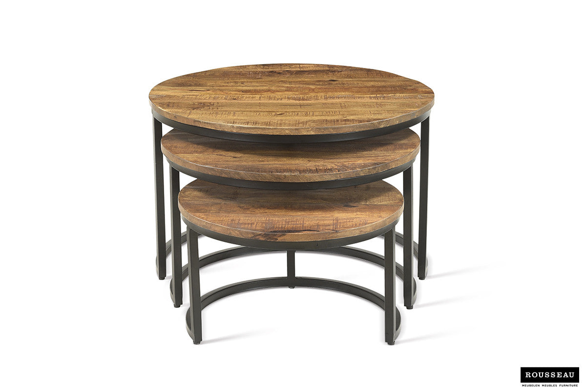 Salontafel 'Arnod' 3-delig Mangohout