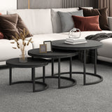 Salontafel 'Arnod' 3-delig Mango hout zwart