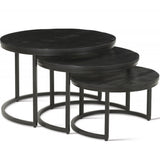 Salontafel 'Arnod' 3-delig Mango hout zwart