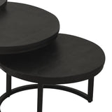 Salontafel 'Arnod' 3-delig Mango hout zwart