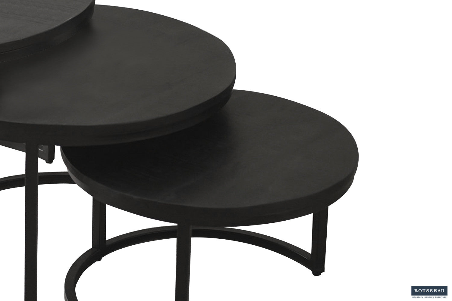 Salontafel 'Arnod' 3-delig Mango hout zwart