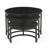 Salontafel 'Arnod' 3-delig Mango hout zwart