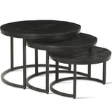 Salontafel 'Arnod' 3-delig Mango hout zwart