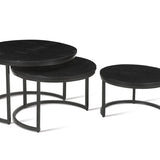 Salontafel 'Arnod' 3-delig Mango hout zwart