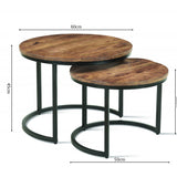 Salontafel 'Goja' 2-delig Mangohout