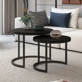 Salontafel 'Goja' 2-delig Mango hout zwart