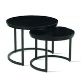 Salontafel 'Goja' 2-delig Mango hout zwart