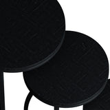 Bijzettafel 'Plano' 3-delig Mango hout zwart