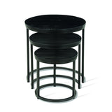 Bijzettafel 'Plano' 3-delig Mango hout zwart