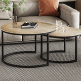 Salontafel 'Amira' 2-delig Verouderd Zilver