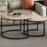 Salontafel 'Amira' 2-delig Verouderd Zilver