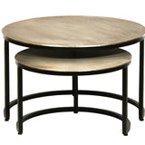 Salontafel 'Amira' 2-delig Verouderd Zilver