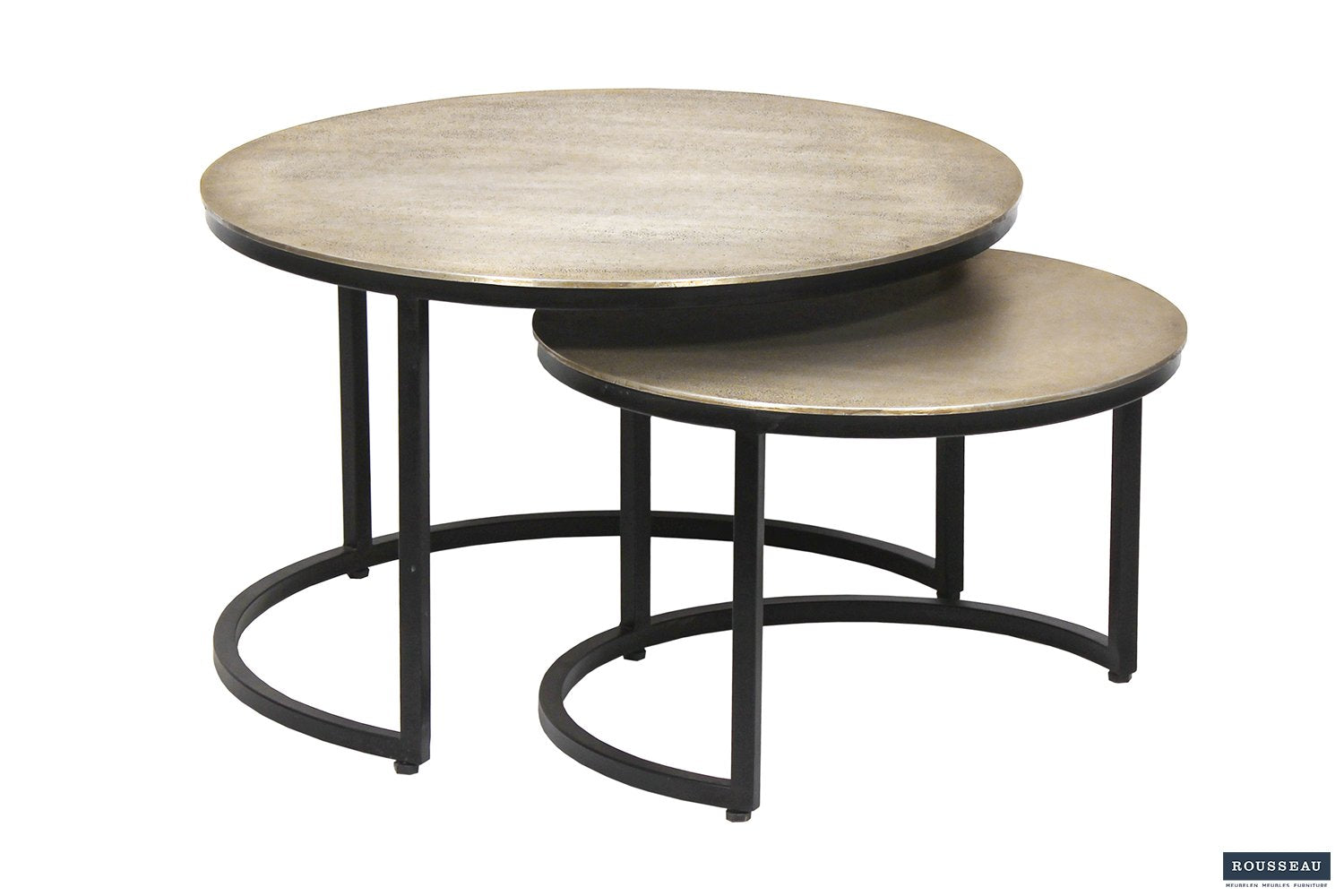 Salontafel 'Amira' 2-delig Verouderd Zilver