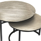 Salontafel 'Amira' 2-delig Verouderd Zilver