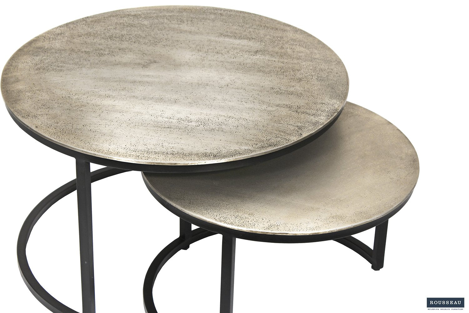 Salontafel 'Amira' 2-delig Verouderd Zilver