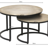 Salontafel 'Amira' 2-delig Verouderd Zilver