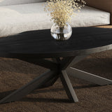 Salontafel 'Madeira' Ovaal Mango hout zwart