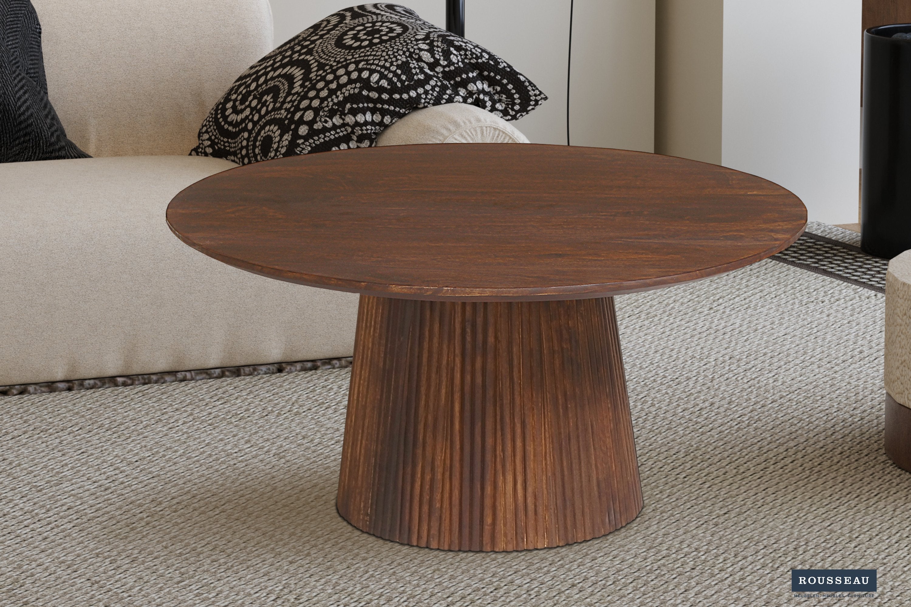Salontafel 'Miguel' 80 cm Rond Mangohout Lichtbruin