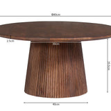 Salontafel 'Miguel' 80 cm Rond Mango hout Lichtbruin
