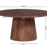 Salontafel 'Miguel' 80 cm Rond Mango hout Lichtbruin
