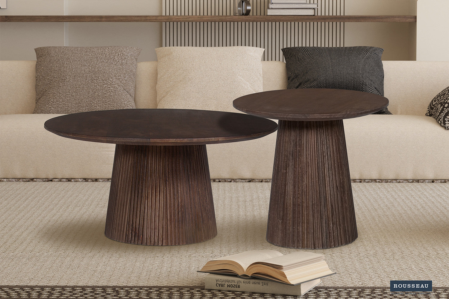 Salontafel 'Miguel' 80 cm Rond Mangohout Donkerbruin
