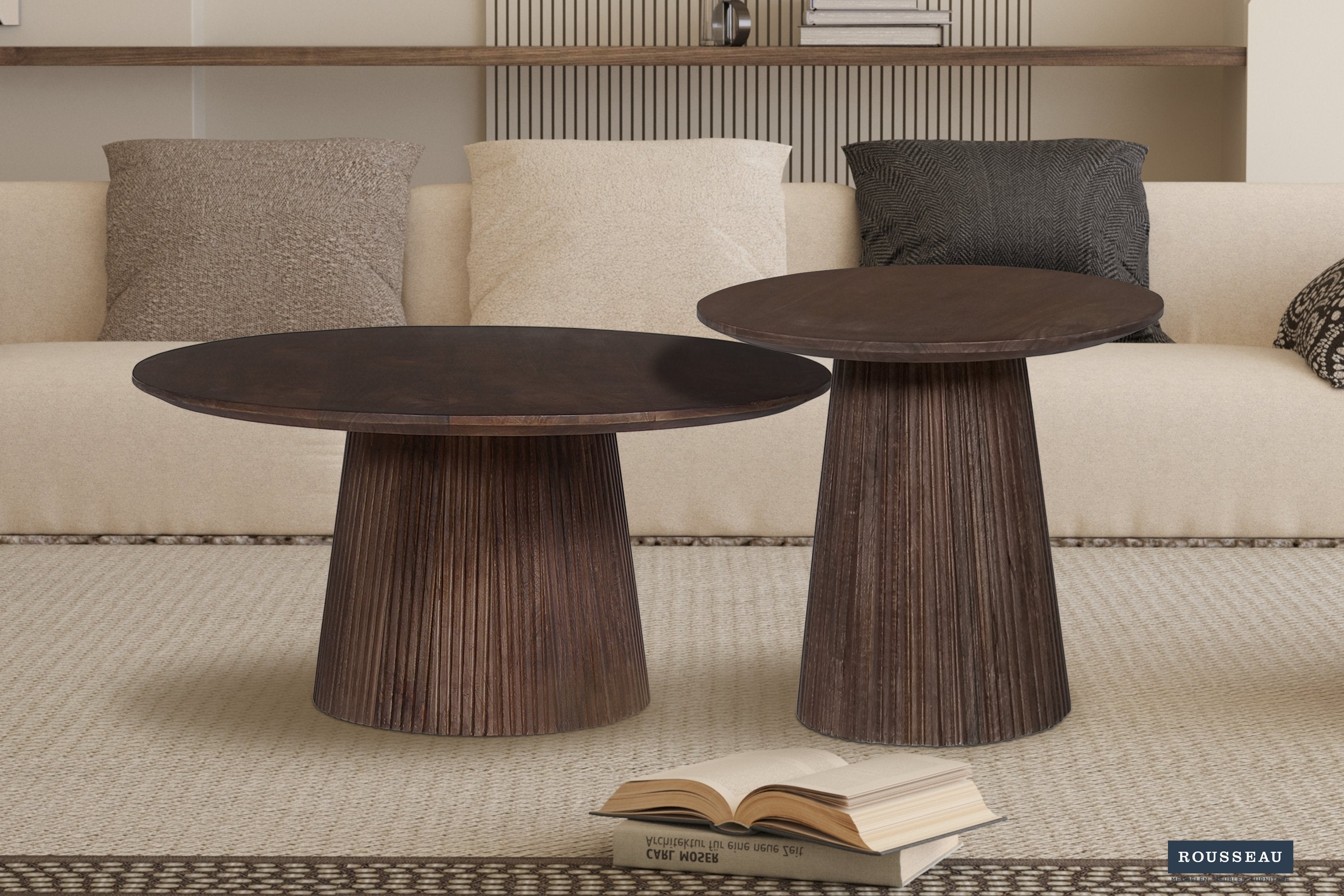 Salontafel 'Miguel' 80 cm Rond Mangohout Donkerbruin